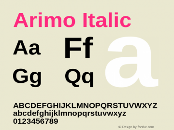 Arimo Italic Version 1.21图片样张