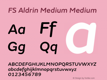 FS Aldrin Medium Medium Version 1.001; ttfautohint (v1.4)图片样张