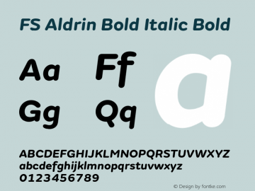 FS Aldrin Bold Italic Bold Version 1.001; ttfautohint (v1.4)图片样张