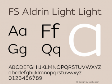 FS Aldrin Light Light Version 1.001; ttfautohint (v1.4)图片样张