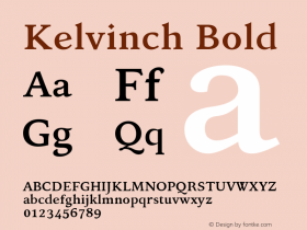 Kelvinch Bold Version 3.30 September 23, 2016 Font Sample