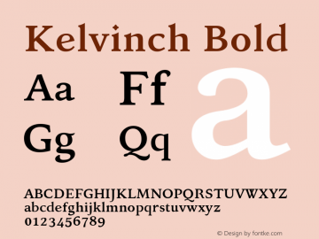Kelvinch Bold Version 3.30 September 23, 2016 Font Sample