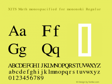 XITS Math monospacified for mononoki Regular Version 1.108图片样张