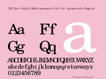 TeX Gyre Schola Math monospacified for Inconsolata Regular Version Version 1.533 Font Sample