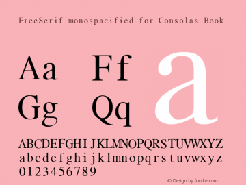 FreeSerif monospacified for Consolas Book Version 0412.2263图片样张