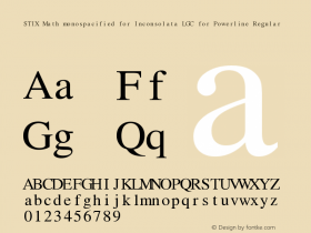 STIX Math monospacified for Inconsolata LGC for Powerline Regular Version 1.1.1图片样张