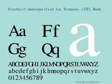 FreeSerif monospacified for Terminus (TTF) Book Version 0412.2263 Font Sample