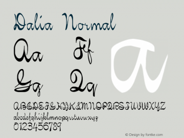 Dalia Normal Macromedia Fontographer 4.1 9/25/96 Font Sample