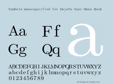 Symbola monospacified for DejaVu Sans Mono Book Version 8.00 Font Sample
