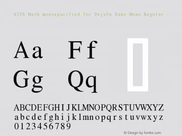 XITS Math monospacified for DejaVu Sans Mono Regular Version 1.108 Font Sample