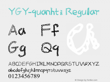 YGY-quanhti Regular Version 6.90 September 23, 2016 Font Sample