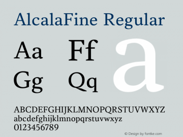 AlcalaFine Regular Version 1.0 Font Sample
