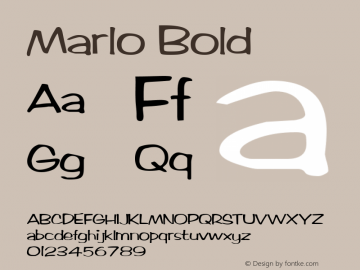 Marlo Bold Macromedia Fontographer 4.1 9/26/96 Font Sample