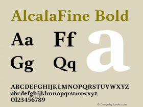 AlcalaFine Bold Version 1.0 Font Sample