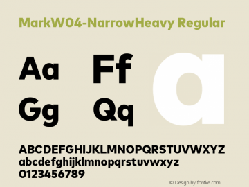 MarkW04-NarrowHeavy Regular Version 7.504 Font Sample