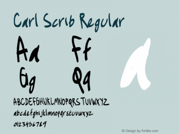 Carl Scrib Regular Version 1.020;PS 001.020;hotconv 1.0.88;makeotf.lib2.5.64775 Font Sample