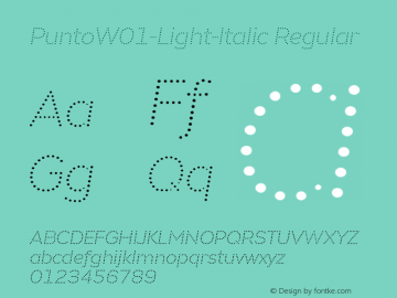 PuntoW01-Light-Italic Regular Version 1.10 Font Sample