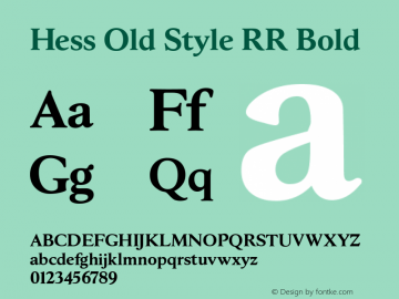 Hess Old Style RR Bold Version 1.000;com.myfonts.easy.redrooster.hess-old-style-rr.bold.wfkit2.version.4aMC Font Sample