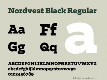 Nordvest Black Regular Version 1.000;PS 1.000;hotconv 1.0.86;makeotf.lib2.5.63406 Font Sample