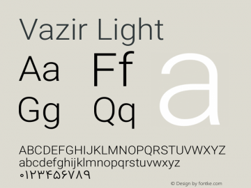 Vazir Light Version 4.1.2 Font Sample
