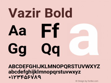 Vazir Bold Version 4.1.2 Font Sample