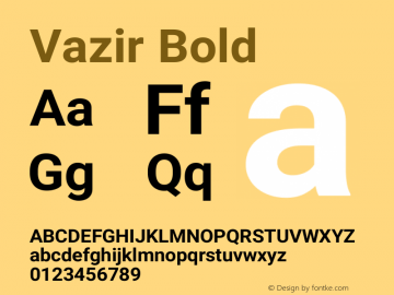 Vazir Bold Version 4.1.2 Font Sample