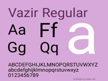 Vazir Regular Version 4.1.2 Font Sample