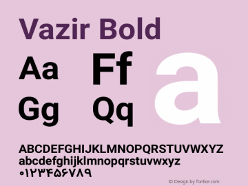 Vazir Bold Version 4.1.2 Font Sample