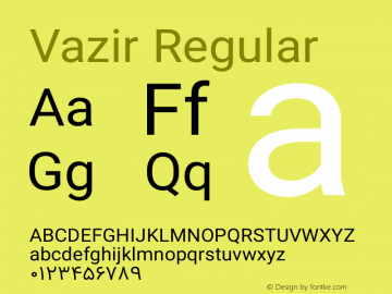 Vazir Regular Version 4.1.2 Font Sample