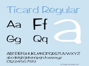 Ticard Regular Altsys Fontographer 3.5  4/1/92图片样张