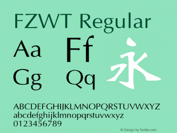 FZWT Regular 1999;2.00 Font Sample