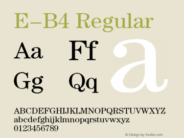 E-B4 Regular 1995;1.00 Font Sample