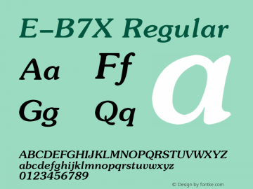 E-B7X Regular 1995;1.00 Font Sample