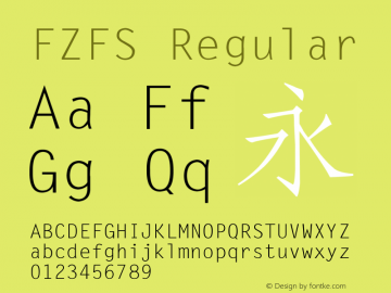 FZFS Regular 1999;2.00 Font Sample