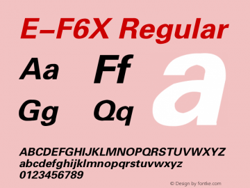 E-F6X Regular 1995;1.00 Font Sample
