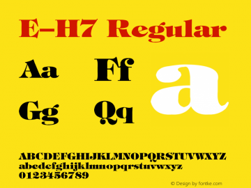 E-H7 Regular 1995;1.00 Font Sample