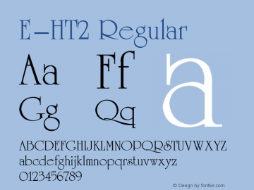 E-HT2 Regular 1995;1.00 Font Sample