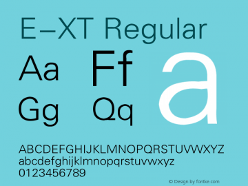 E-XT Regular 1995;1.00 Font Sample
