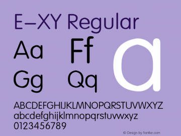 E-XY Regular 1995;1.00 Font Sample