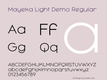 Mayeka Light Demo Regular Version 1.00 September 27, 2016, initial release图片样张