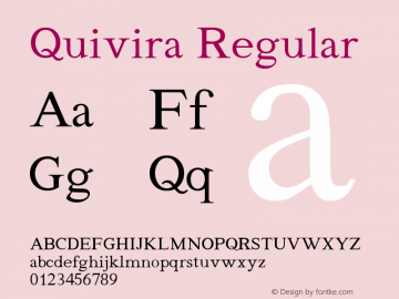 Quivira Regular Version 4.1 Font Sample