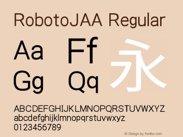 RobotoJAA Regular Version 2.02; 2016-09-27 Font Sample