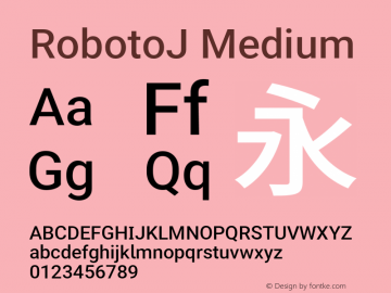 RobotoJ Medium Version 2.02; 2016-09-27 Font Sample