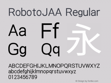 RobotoJAA Regular Version 2.02; 2016-09-27 Font Sample