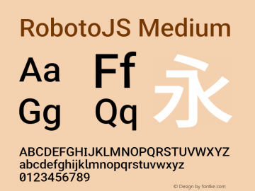 RobotoJS Medium Version 2.02; 2016-09-27 Font Sample