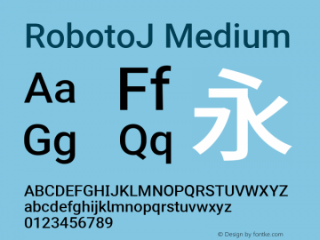 RobotoJ Medium Version 2.02; 2016-09-27 ; ttfautohint (v1.5) Font Sample