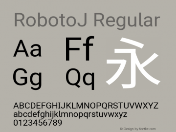 RobotoJ Regular Version 2.02; 2016-09-27 ; ttfautohint (v1.5) Font Sample