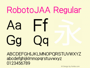 RobotoJAA Regular Version 2.02; 2016-09-27 ; ttfautohint (v1.5)图片样张