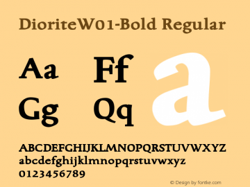 DioriteW01-Bold Regular Version 1.10 Font Sample