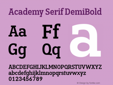 Academy Serif DemiBold Version 1.002 Font Sample